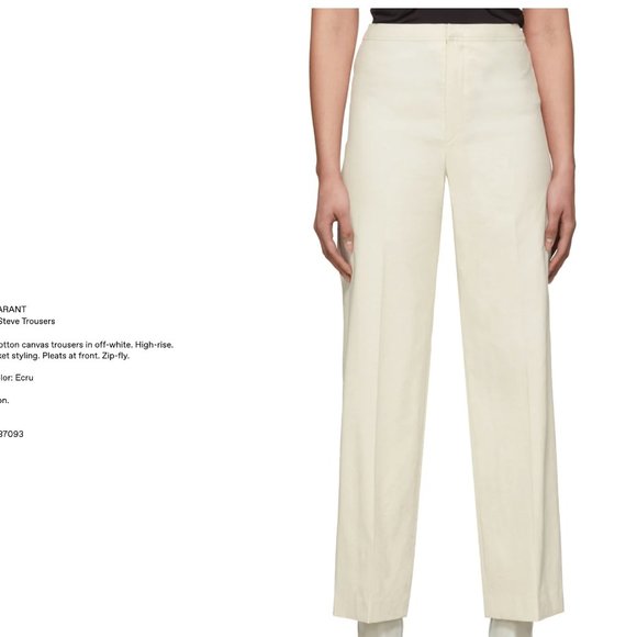 ISABEL MARANT Off-White Steve Trousers - Picture 2 of 5